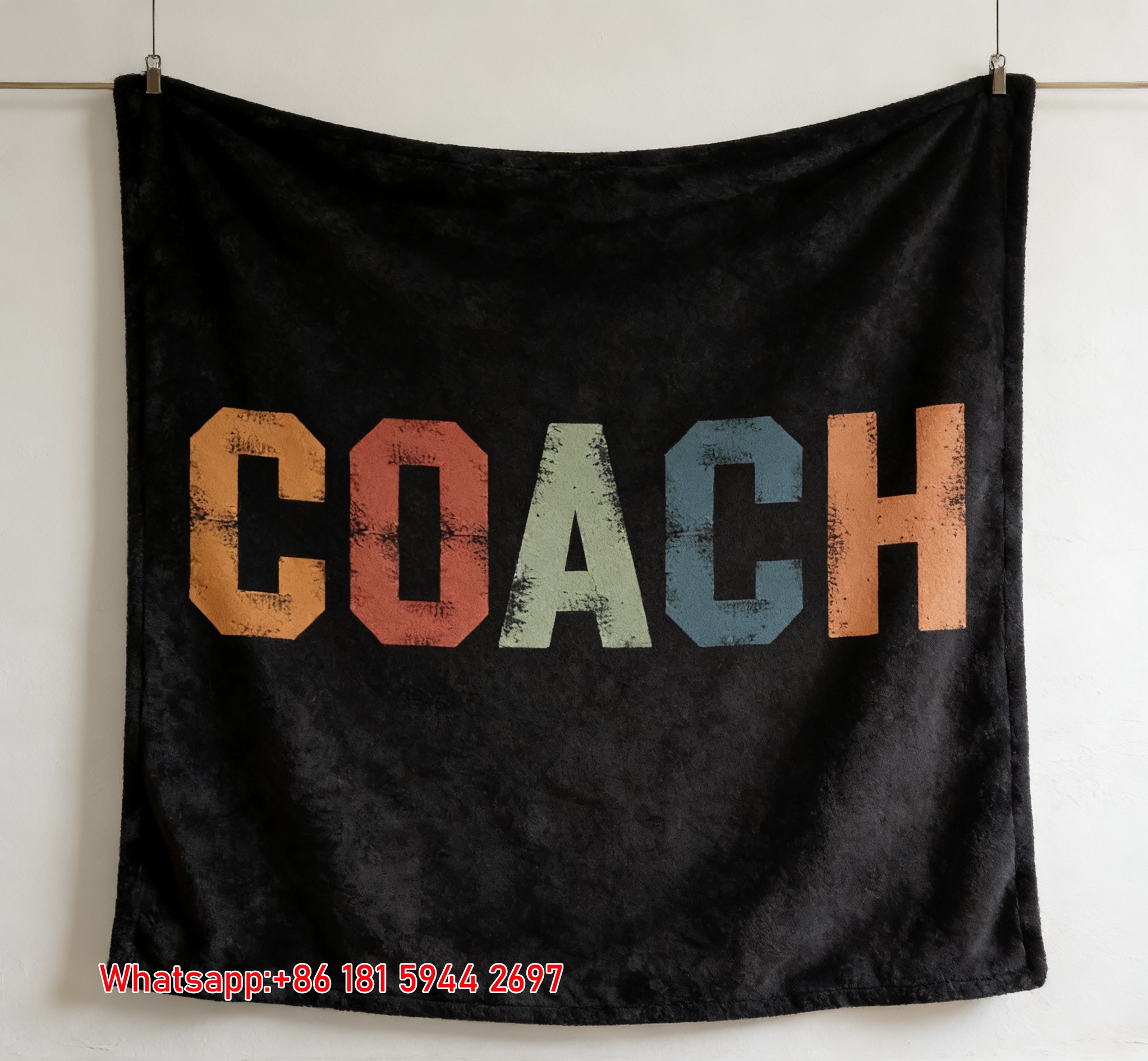 COACH Vintage Flannel Sofa Throw Blanket C128